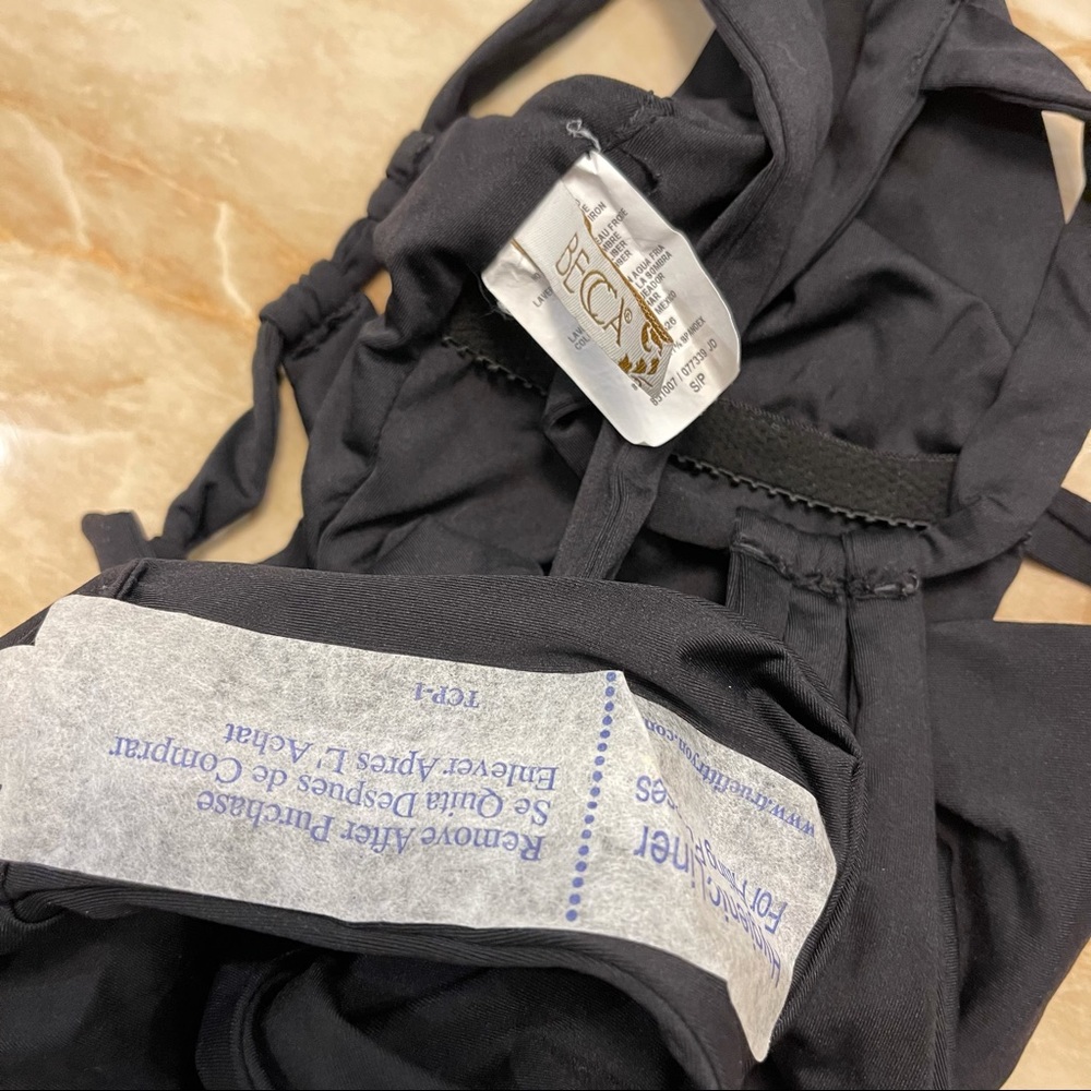 BECCA Black Skylar Plunge One Piece Swimsuit - Picture 11 of 12